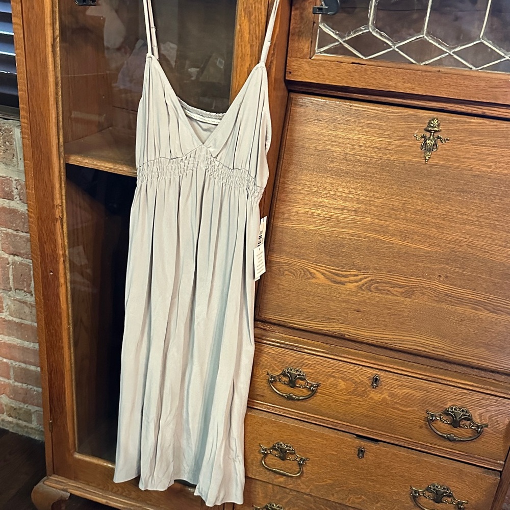 Cynthia Vincent Light Gray Spaghetti Strap Dress